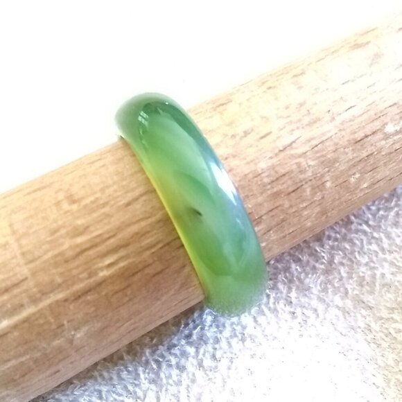 Variegated Green Bands ~ Agate Stone Band Size 7 ~ Friendship + Promise Rings - Picture 6 of 8